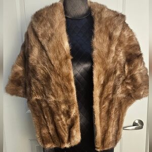 VTG Max Azen Furs And Fashions Pittsburgh Mink Fur Stole Shawl Wrap